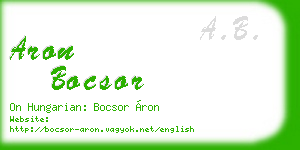 aron bocsor business card