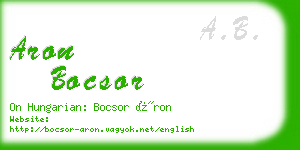 aron bocsor business card